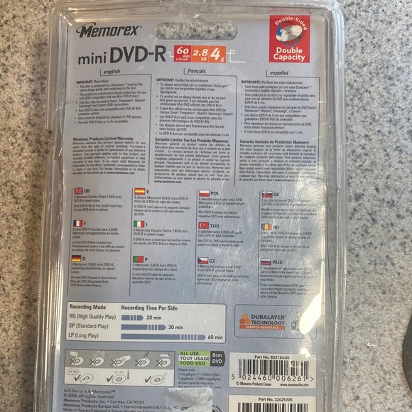 Memorex Mini DVD-R 5 Pack - Blue - Picture 3 of 4